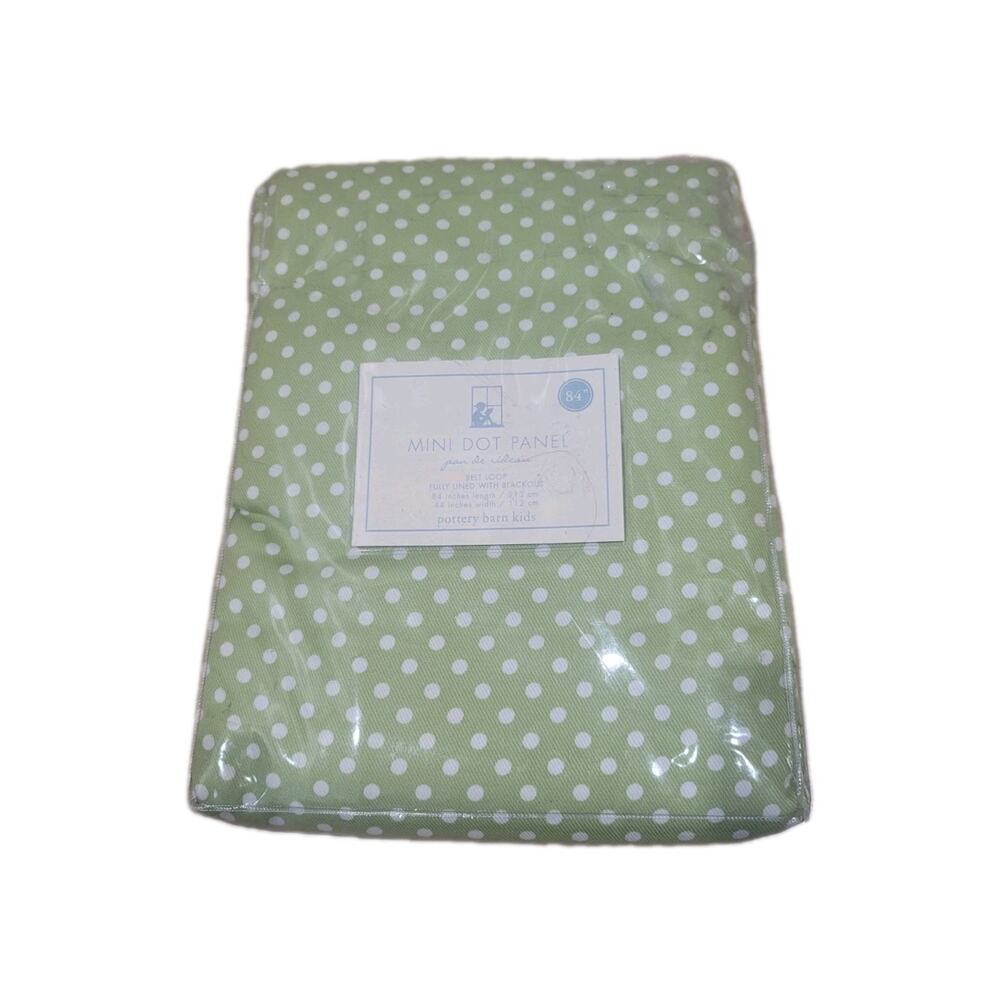 Pottery Barn Kids Green Polka Dot Belt Loop Blackout‎ Panel pan de rideau 84x44